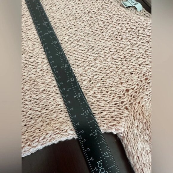 Forever 21 Womens L Loose Knit V-neck Pink Sparkle Sweater Cottagecore Lagenlook - Picture 5 of 9